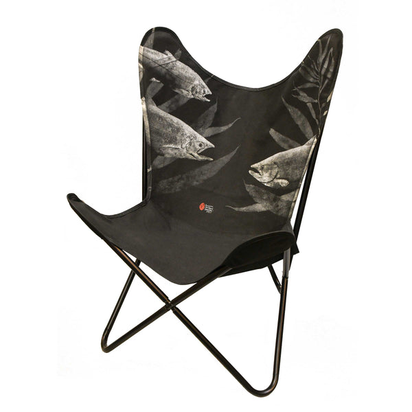 3 Species of Salmon in A Kelp Forest / Butterfly Chair - Black